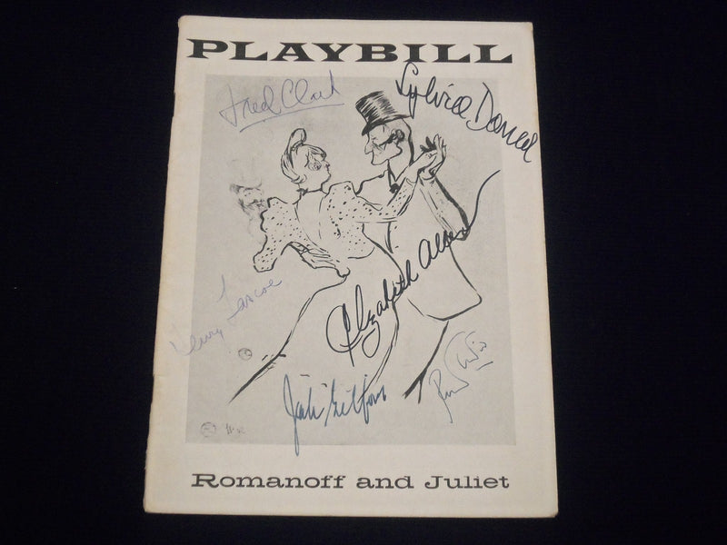 1957 PLAYBILL ROMANOFF & JULIET SIGNED PETER USTINOV CLARK + 4 OTHERS - J 1767
