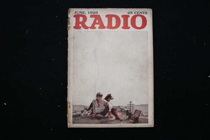 1926 JUNE RADIO MAGAZINE - BOY AND DOG COVER - E 11156