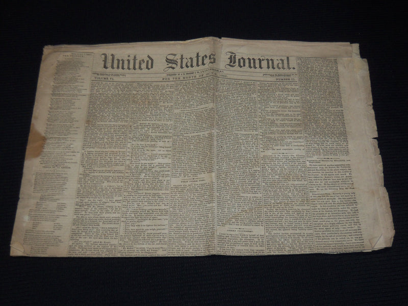 1855 OCTOBER UNITED STATES JOURNAL NEWSPAPER VOLUME 6 NO. 12 - NP 3878P