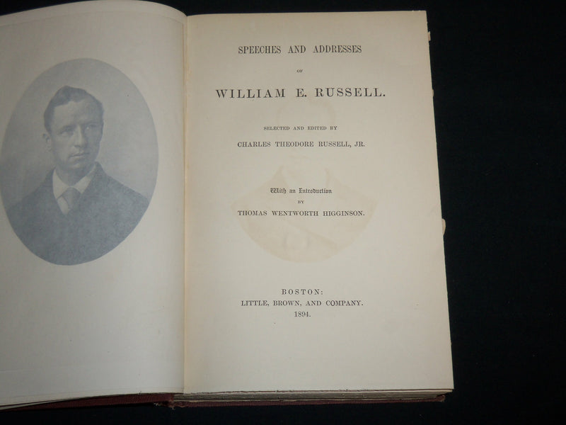1894 SPEECHES AND ADDRESSES OF WILLIAM E. RUSSELL HARDCOVER BOOK - KD 7098
