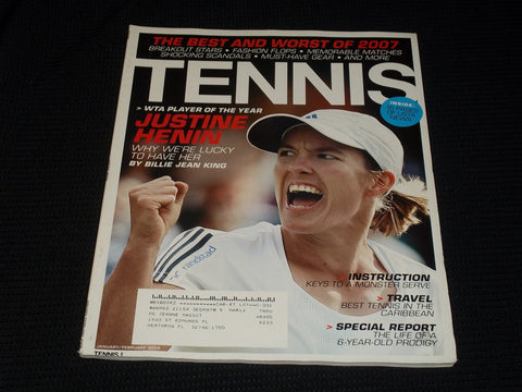 2008 JANUARY TENNIS MAGAZINE - JUSTINE HENIN FRONT COVER - E 2285