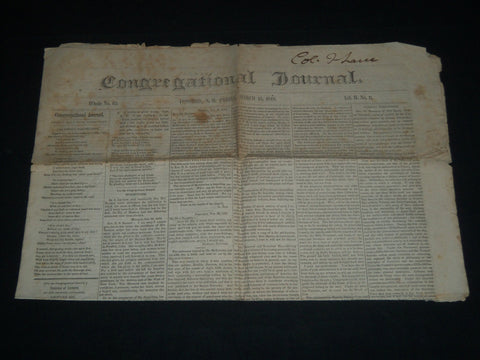 1842 MARCH 18 CONGREGATIONAL JOURNAL NEWSPAPER - CONCORD NEW HAMPSHIRE - NP 614J