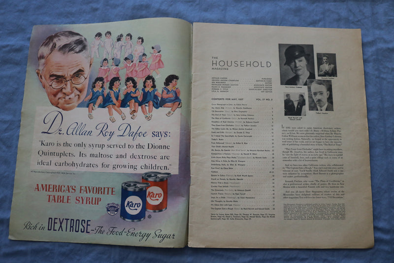 1937 MAY THE HOUSEHOLD MAGAZINE - ILLUSTRATIONS, STORIES & ADS - SP 4784U