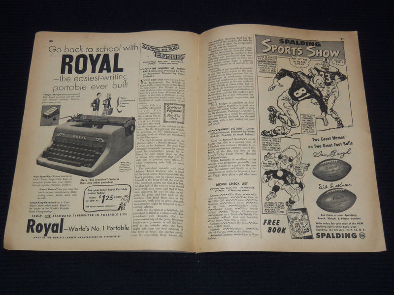 1951 SEPTEMBER 19 WORLD WEEK MAGAZINE - LOU GROZA - COCA-COLA AD - J 7445