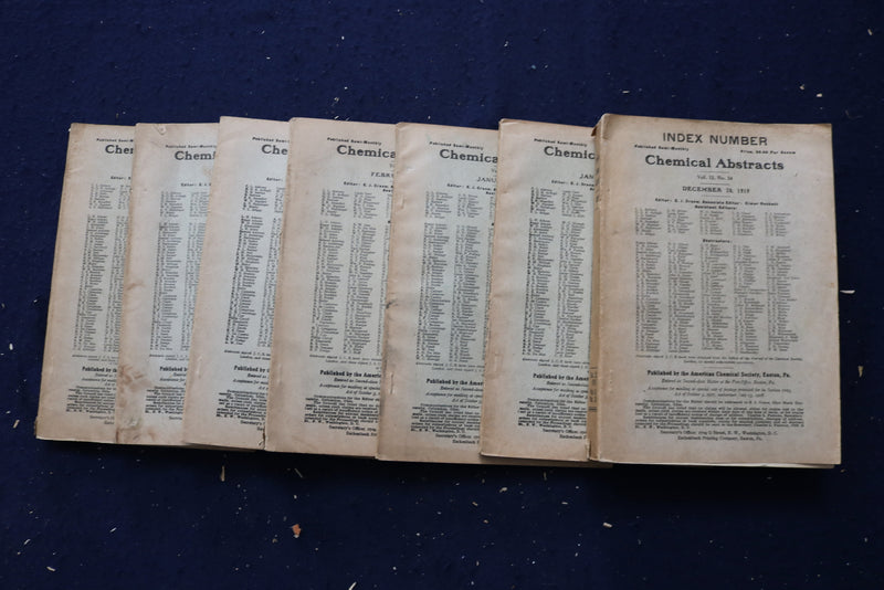 1919-1920 CHEMICAL ABSTRACTS SEMI-WEEKLY MAGAZINE - LOT OF 7 - O 3493