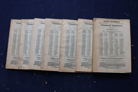 1919-1920 CHEMICAL ABSTRACTS SEMI-WEEKLY MAGAZINE - LOT OF 7 - O 3493