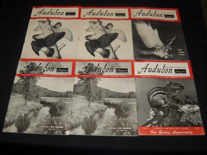 1955-1957 AUDUBON MAGAZINES LOT OF 14 - AUDUBON SOCIETY - NICE COVERS - WR 104N