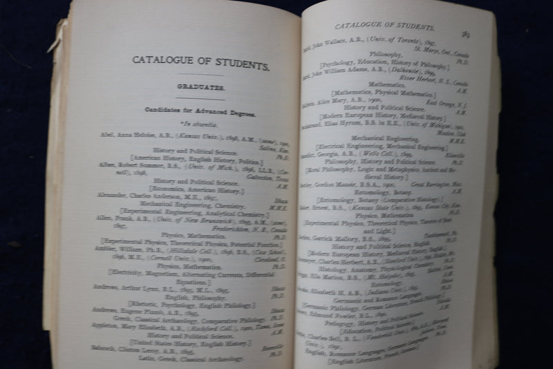 1900-1901 CORNELL UNIVERSITY REGISTER AND MAP - SOFTCOVER BOOK - K 823