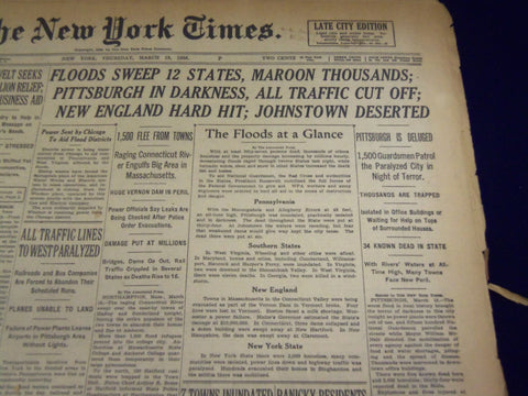 1936 MAR 19 NEW YORK TIMES - PITTSBURGH IS DELUGED, JOHNSTOWN DESERTED - NT 2128