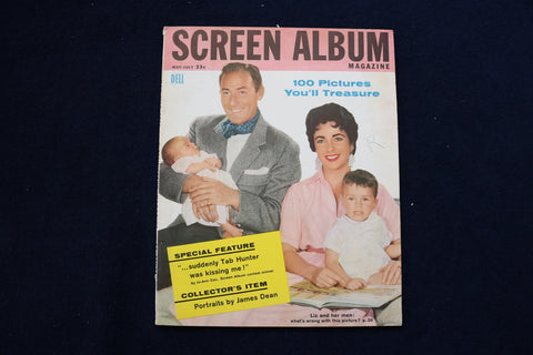 1956 MAY-JULY SCREEN ALBUM MAGAZINE - ELIZABETH TAYLOR COVER - E 12792