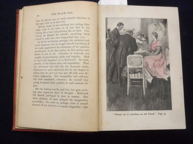 1908 THE BLACK BAG HARDCOVER BOOK BY LOUIS JOSEPH VANCE & T. FOGARTY - KD 8406