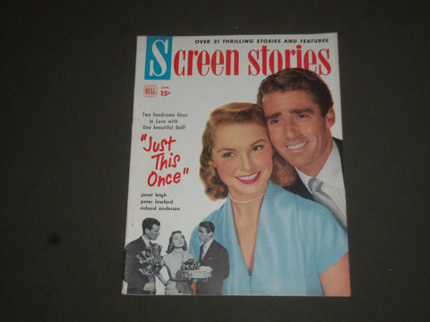 1952 JAN SCREEN STORIES MAGAZINE - JANET LEIGH & PETER LAWFORD COVER - SP 7516