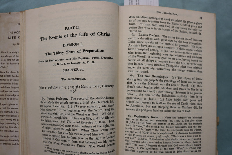 1950's THE MODERN STUDENT'S LIFE OF CHRIST HARDCOVER BOOK BY P. VOLLMER- KD 9636