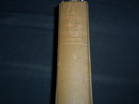 1890 ABRIDGEMENT MESSAGE - PRESIDENT OF UNITED STATES BOOK BY MICHAEL - KD 5980V