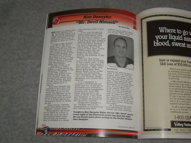 1999 JANUARY 15 CENTER ICE MAGAZINE - NJ DEVILS VS. TAMPA BAY LIGHTNING -ST 6863