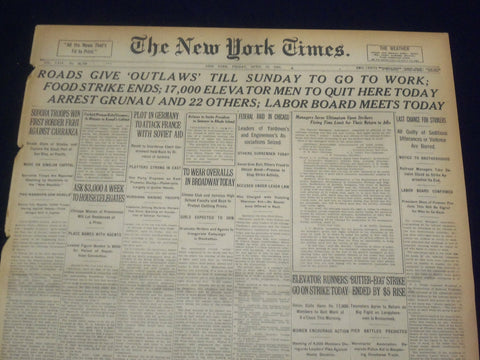 1920 APRIL 16 NEW YORK TIMES - RAILROADS GIVE 