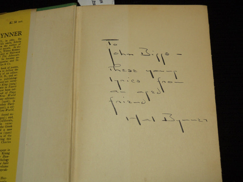 1926 GRENSTONE POEMS HARDCOVER BOOK SIGNED BY WITTER BYNNER - KD 7757