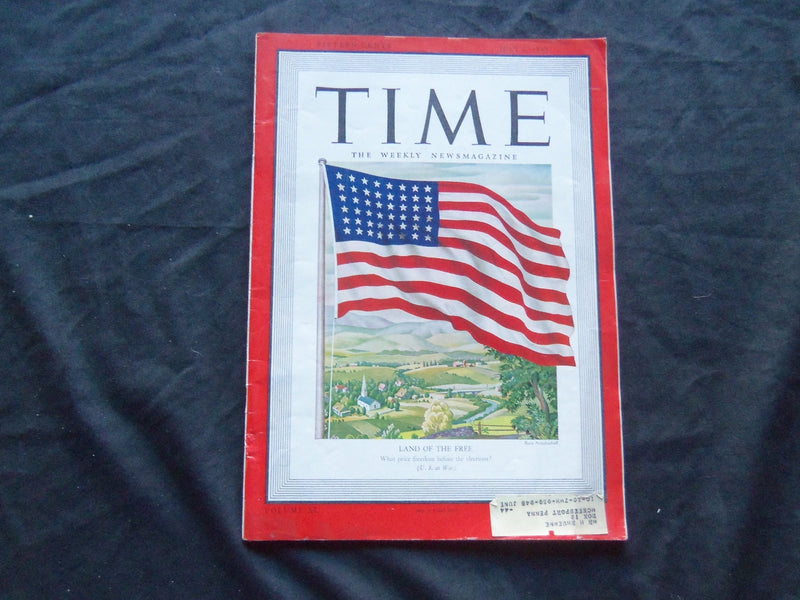 1942 JULY 6 TIME MAGAZINE - THE AMERICAN FLAG, LAND OF THE FREE - T 821