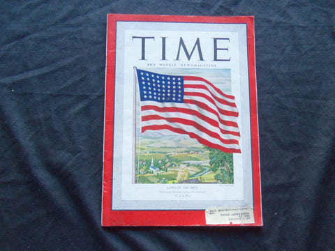 1942 JULY 6 TIME MAGAZINE - THE AMERICAN FLAG, LAND OF THE FREE - T 821
