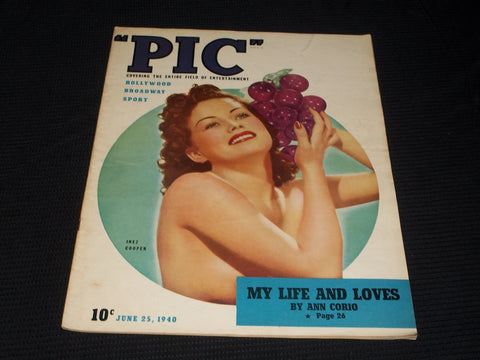 1940 JUNE 25 PIC MAGAZINE - INEZ COOPER NICE FRONT COVER - E 2564