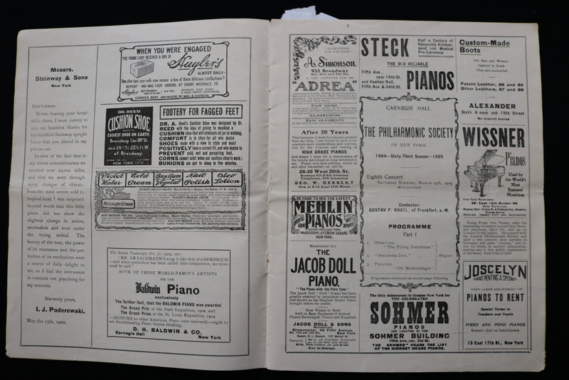 1905 MARCH 25 CARNEGIE HALL PROGRAM - K 2267