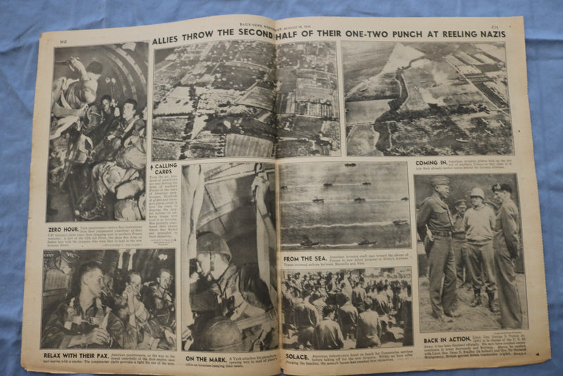 1944 NEW YORK DAILY NEWS CENTERFOLDS - LOT OF 138 - O 3828