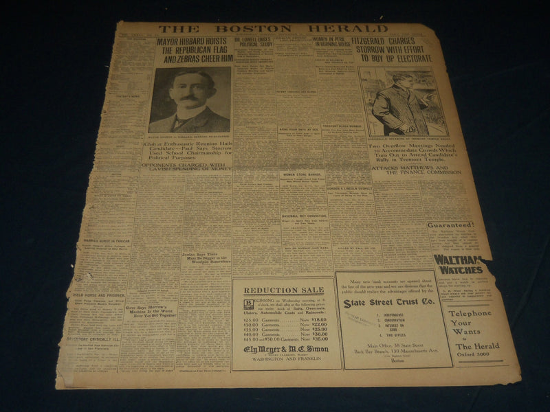 1909 DECEMBER 29 THE BOSTON HERALD - FITZGERALD CHARGES STORROW - BH 319