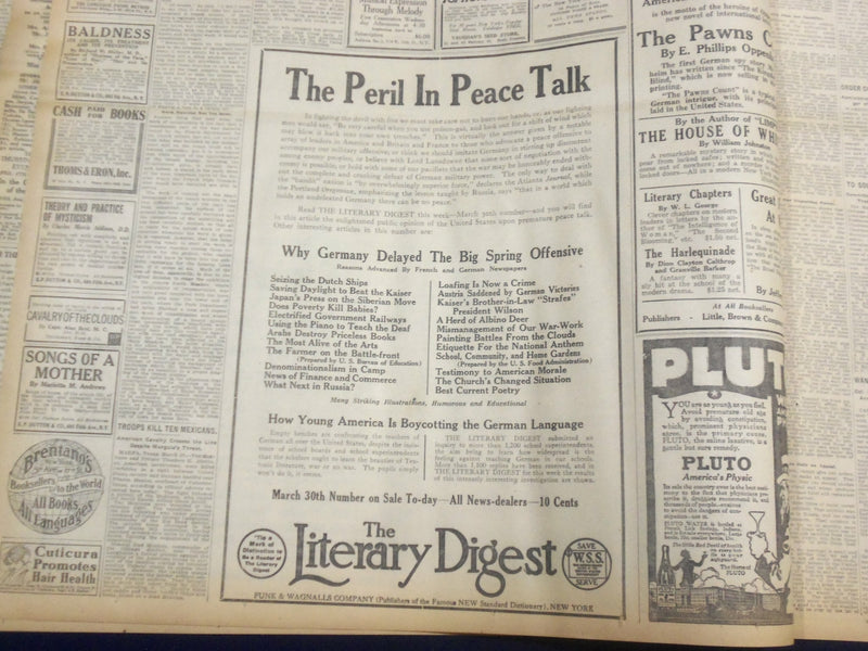1918 MARCH 30 NEW YORK TIMES - FOCH NOW COMMANDS ALLIED ARMIES - NT 8155