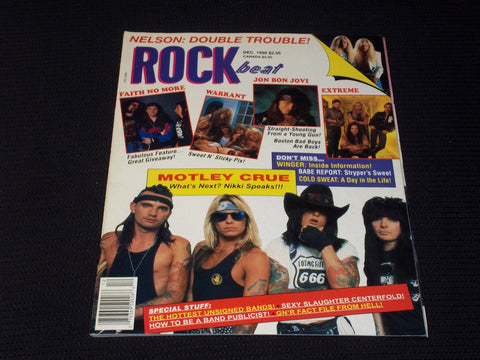 1990 DECEMBER ROCK BEAT MAGAZINE - MOTLEY CRUE FRONT COVER - E 7641