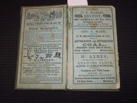 1854 WORCESTER ALMANAC DIRECTORY AND BUSINESS ADVERTISER - HENRY HOWLAND- J 9285