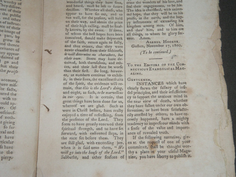1801 MARCH THE CONNECTICUT EVANGELICAL MAGAZINE VOLUME 1 NO. 9 - J 2534