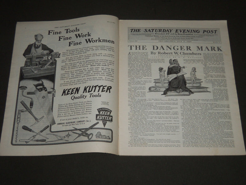 1909 JULY 17 THE SATURDAY EVENING POST MAGAZINE - HARRISON FISHER COVER - SP 947
