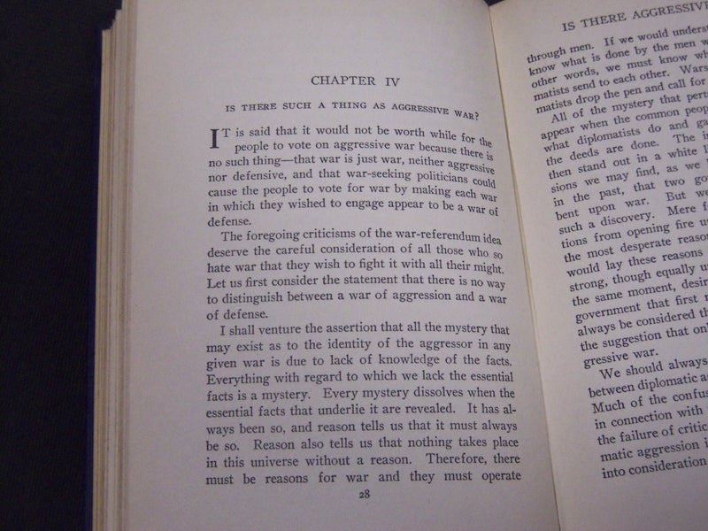 1915 A WAY TO PREVENT WAR BY ALLAN L. BENSON BOOK - KD 5782