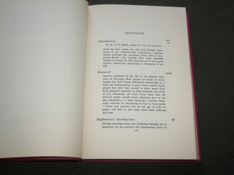 1937 SANE SEX LIFE AND SANE SEX LIVING BOOK BY H. W. LONG M. D. - KD 6211