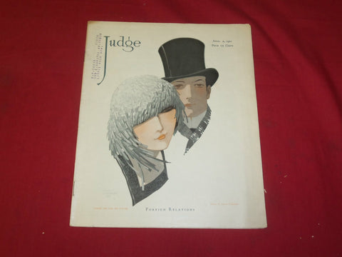 1921 APRIL 2 JUDGE MAGAZINE - FOREIGN RELATIONS- ILLUSTRATIONS & STORIES- B 6098