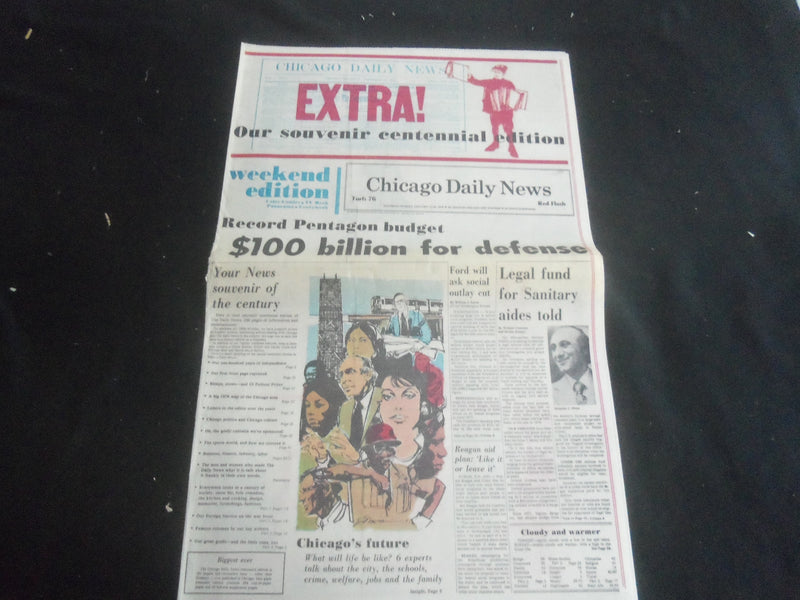 1976 JANUARY 17-18 CHICAGO DAILY NEWS NEWSPAPER - CENTENNIAL EDITION - NP 5853