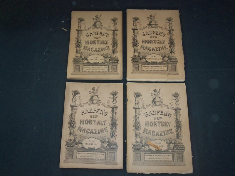 1887-89 HARPER'S MONTHLY MAGAZINE-LOT 10 ISSUES-NICE ILLUSTRATIONS & ADS-WR 466I