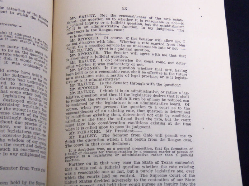 1905 HON. JOSEPH FORAKER RAILWAY RATE REGULATION SPEECH - J 8946
