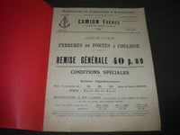 1911 CAMION FRERES FERRURES DE PORTES A COULISSES FRENCH CATALOGUE - FR 509