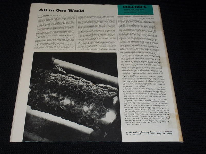 1938 AUGUST 20 COLLIER'S MAGAZINE - LAWSON WOOD COVER - E 5025