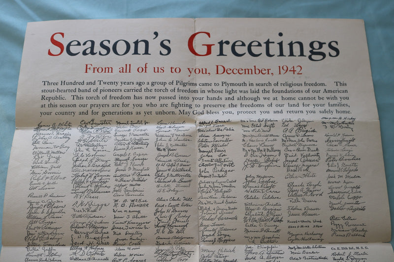 1942 SEASON'S GREETINGS FROM PLYMOUTH - FOLD-OUT - K 3438