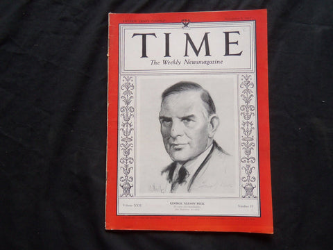 1933 NOVEMBER 6 TIME MAGAZINE - GEORGE NELSON PEEK - T 395
