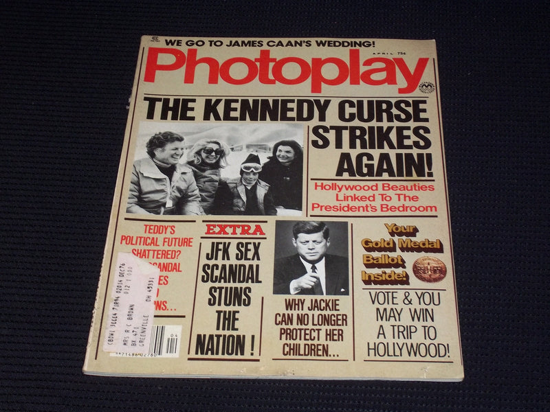 1976 APRIL PHOTOPLAY MAGAZINE - THE KENNEDY CURSE FRONT COVER - E 1755