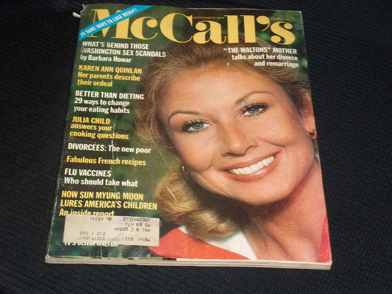 1976 SEPTEMBER MCCALL'S MAGAZINE - THE WALTON'S MOTHER FRONT COVER - E 748