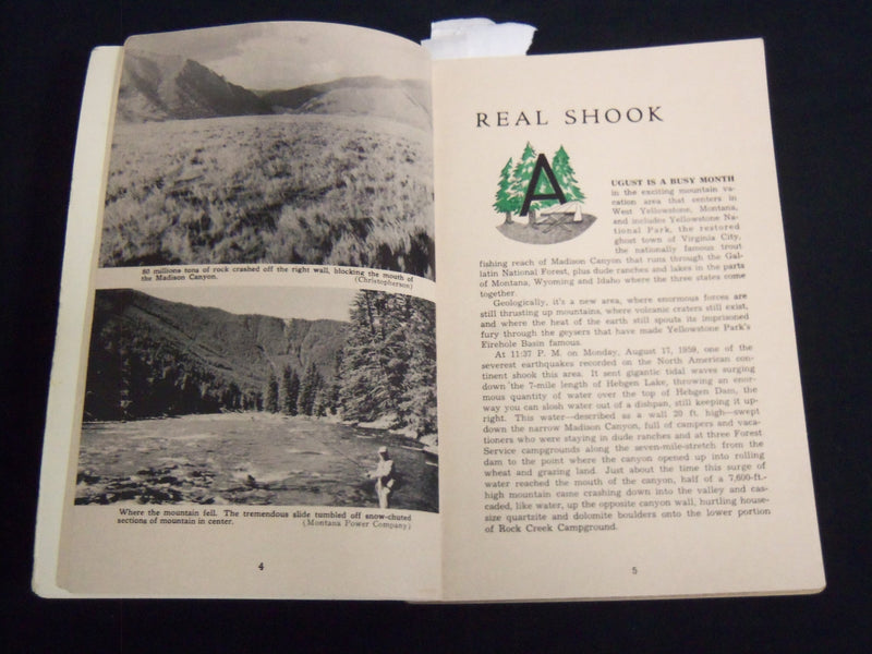 1960 STORY OF MONTANA - YELLOWSTONE EARTHQUAKE BY CHRISTOPHERSON - J 8726