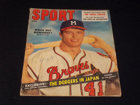 1957 APRIL SPORT MAGAZINE - RUSS LYNCH NFL MLB NBA NHL - E 5