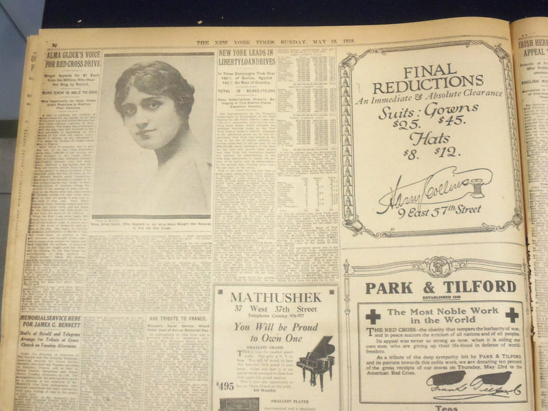 1918 MAY 19 NEW YORK TIMES-PEACE PLANS INSINCERE, WILSON TELLS RED CROSS-NT 8195
