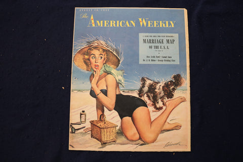1952 AUGUT 10 AMERICAN WEEKLY MAGAZINE - LORETTA YOUNG AD - E 23232