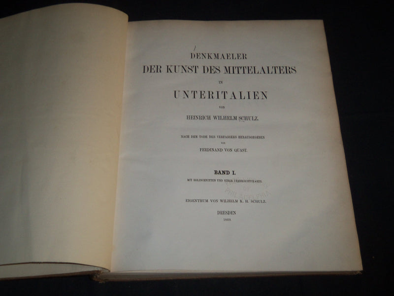 1860 DENKMAELER DER KUNST DES MITTELALTERS IN UNTERITALIEN VOLUME 1-4 - Z 165