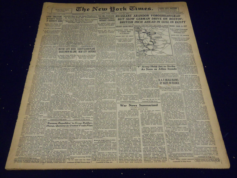 1942 JULY 20 NEW YORK TIMES - BRITISH INCH AHEAD IN LULL IN EGYPT - NT 1582